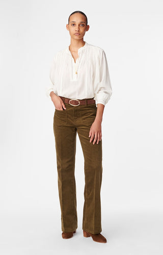 Vanessa bruno Pantalon Flare Dompay en Velours Kaki