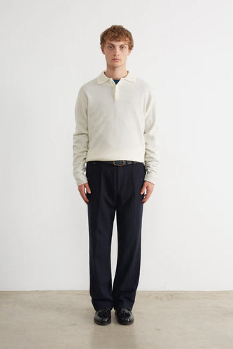 Edmmond Studios Pull Polo Wool en Laine Off White