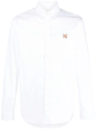 Maison Kitsuné Chemise Oxford Fox Head Patch White