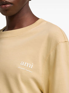 AMI T-shirt Manches Longues Alexandre Mattiussi Crème