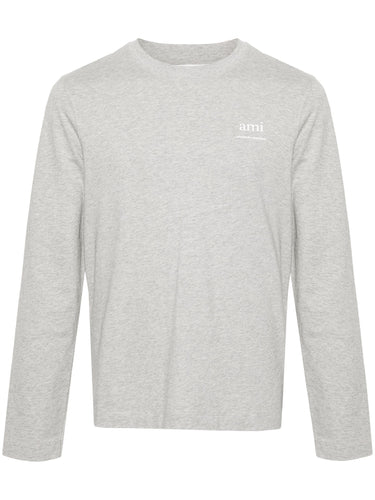 AMI T-shirt Manches Longues Alexandre Mattiussi Gris clair