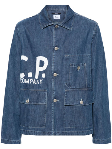 C.P. Company Veste en Jean Logo Stone bleach