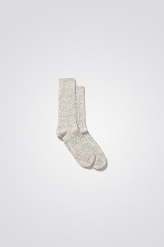 Norse Projects Chaussettes Bjarki Neps Wool Rib Light Grey