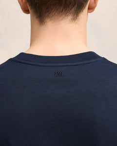 AMI T-shirt Manches Longues Ami de Coeur Bleu Nuit