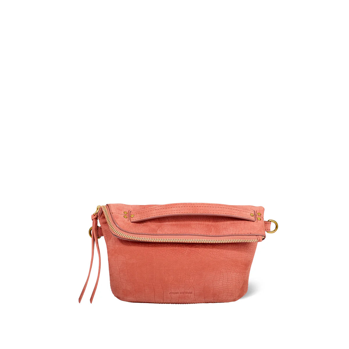 Jerome Dreyfuss Pochette Lucky Imprimé Croco Terracotta