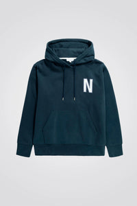 Norse Projects Hoodie Arne Relaxed Brushed Dark Navy