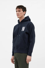 Charger l&#39;image dans la galerie, Norse Projects Hoodie Arne Relaxed Brushed Dark Navy