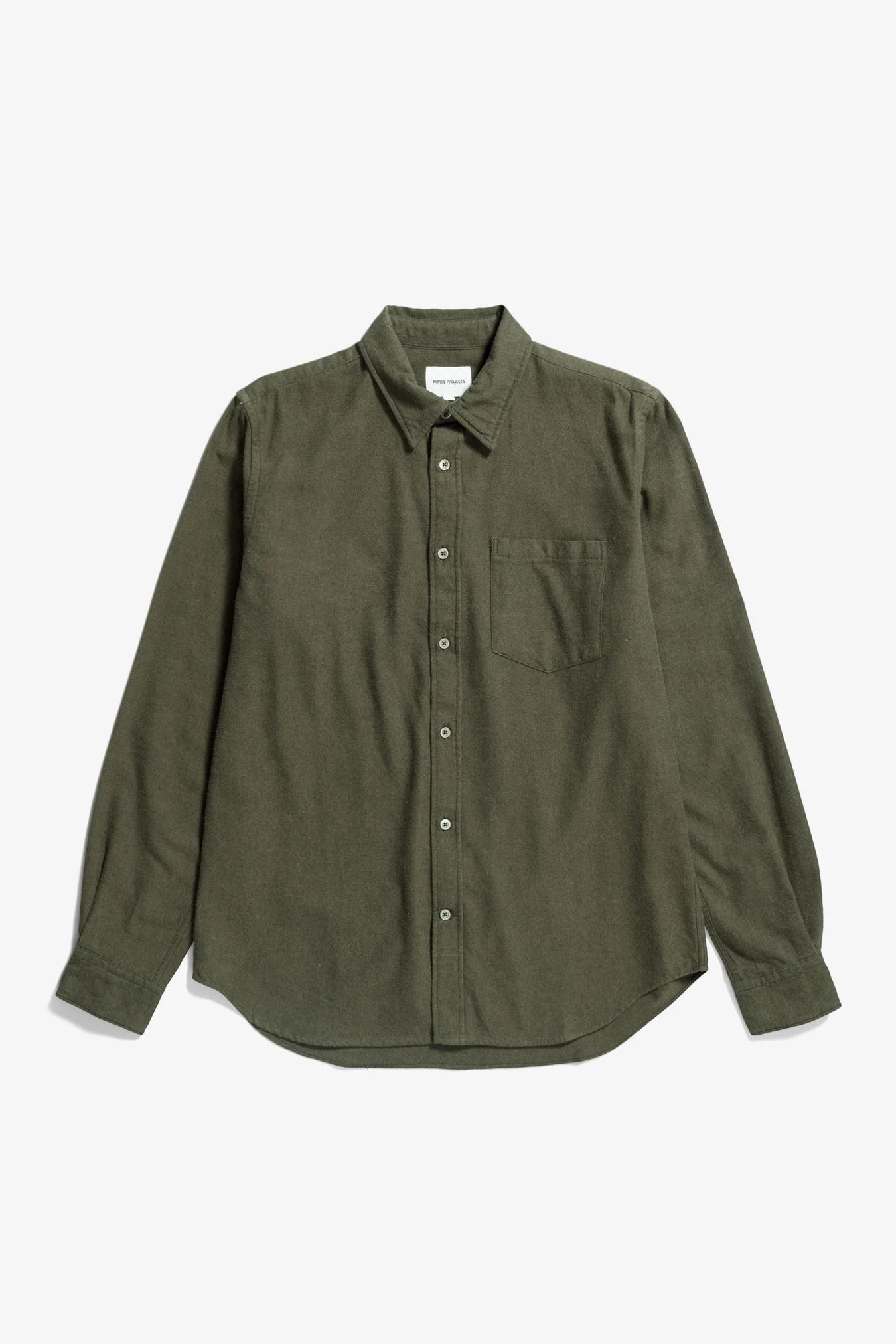 Norse Projects Chemise Osvald Organic Flannel Sitka Green