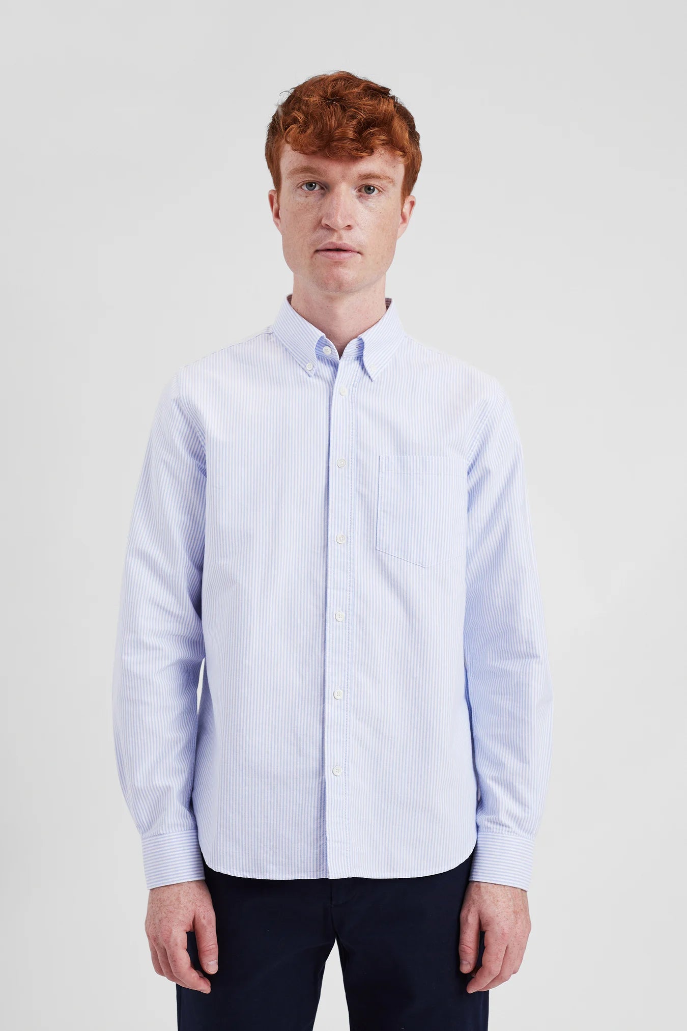 Norse Projects Chemise Standard Oxford Pale Blue Stripe