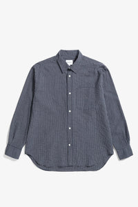 Norse Projects Chemise MO Check Oversized Dark Navy