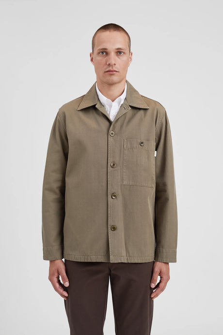 Norse Projects Veste Norse Standard Twill Overshirt Sediment Green