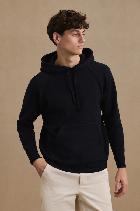 Le Minor Hoodie en Laine Mérinos Marine