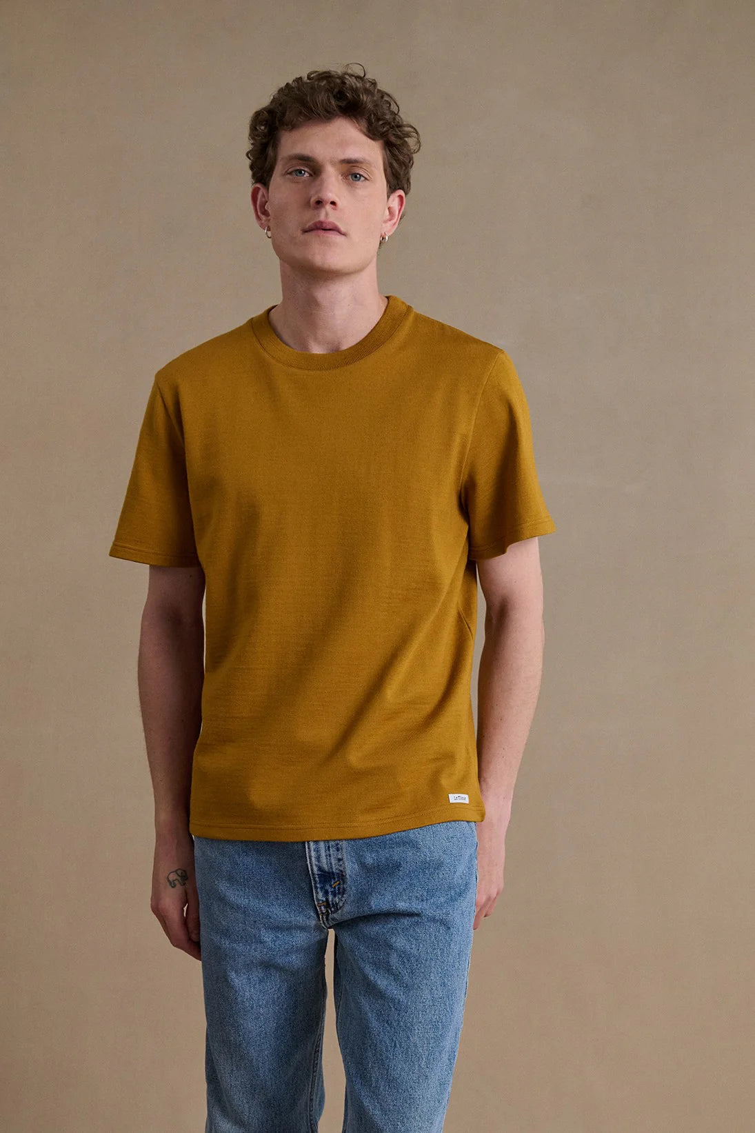 Le Minor T-shirt en Laine Mérinos Camel