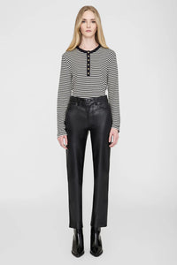 Anine Bing Pantalon Bruno en Cuir Black