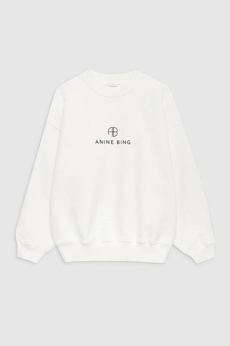 Anine Bing Sweatshirt Jaci Monogram Ivory