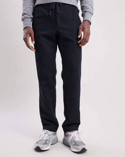 Hartford Pantalon Tanker en Flanelle de  Laine Navy