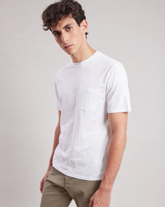 Hartford T-shirt Pocket en Coton Slub Blanc