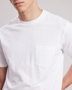 Hartford T-shirt Pocket en Coton Slub Blanc