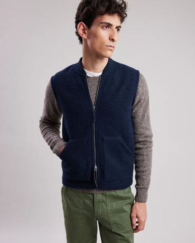 Hartford Gilet Vest en Laine Navy