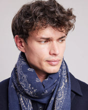 Charger l&#39;image dans la galerie, Hartford Foulard Bandana en Laine Indigo