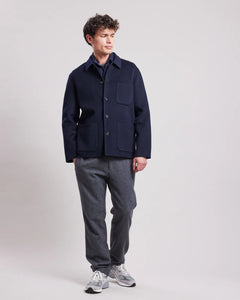 Hartford Veste Jay en Laine Double Face Navy