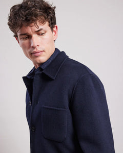 Hartford Veste Jay en Laine Double Face Navy