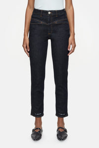 Closed Jean Pedal Pusher Dark Blue