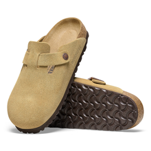 Charger l&#39;image dans la galerie, Birkenstock Sandales Boston Etroite Suede Latte Cream