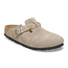 Charger l&#39;image dans la galerie, Birkenstock Sandales Boston Braided Etroite Suede Taupe