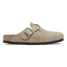 Charger l&#39;image dans la galerie, Birkenstock Sandales Boston Braided Etroite Suede Taupe