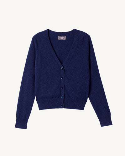 Eric Bompard Gillet Manches Raglan en Cachemire Bleu Nocturne