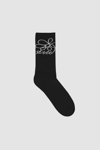 Arte Chaussettes Logo Fleuri Noir