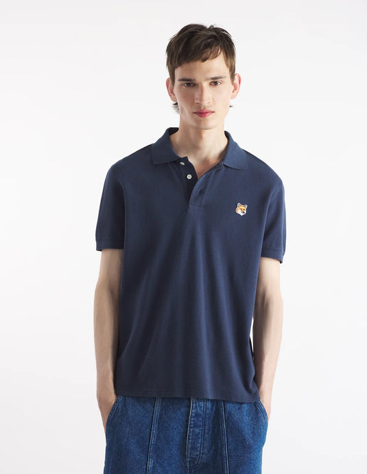 Maison Kitsuné Polo Fox head Patch Ink Blue