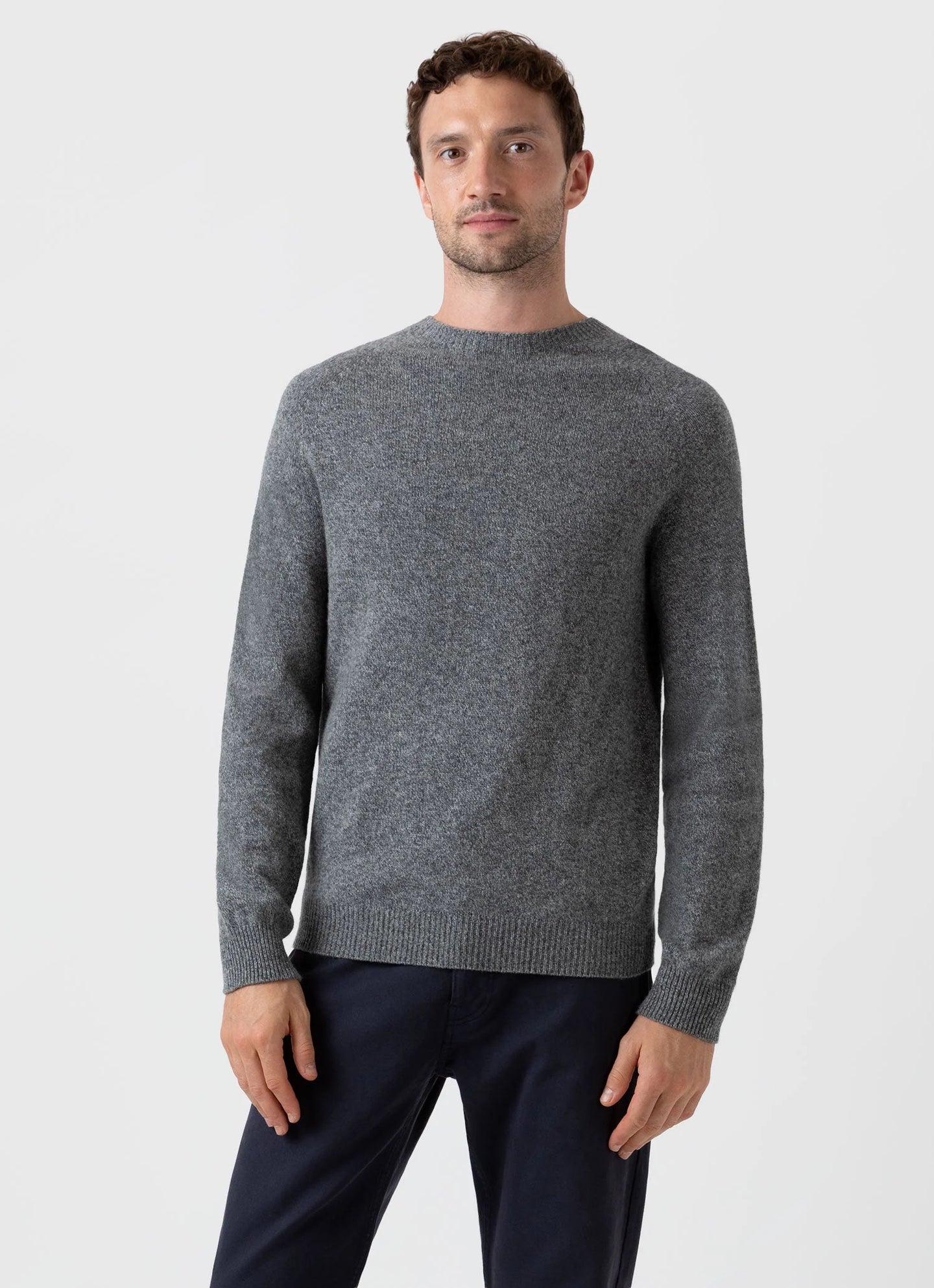 Sunspel Pull en Laine d'Agneau Mid Grey