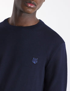 Maison Kitsuné Pull Bold Fox Head Patch Ink Blue