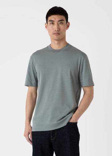 Sunspel T-Shirt en Coton Supima Smoke Green