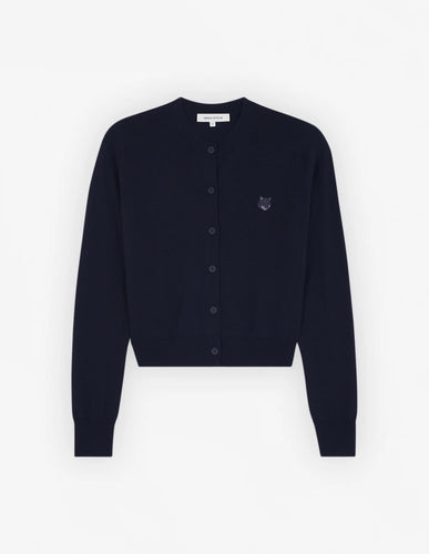 Maison Kitsuné Cardigan Bold Fox Head Patch Ink Blue