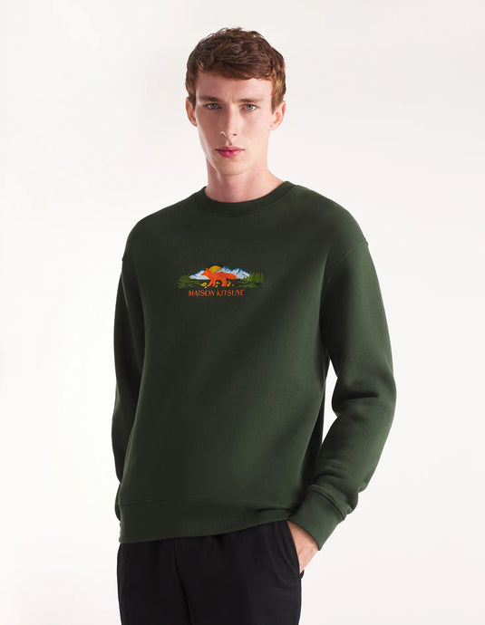 Maison Kitsuné Sweatshirt Outdoor Profile Fox Ranger Green