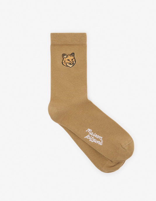 Maison Kitsuné Chaussettes Bold Fox Head Chino Beige