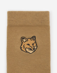 Maison Kitsuné Chaussettes Bold Fox Head Chino Beige