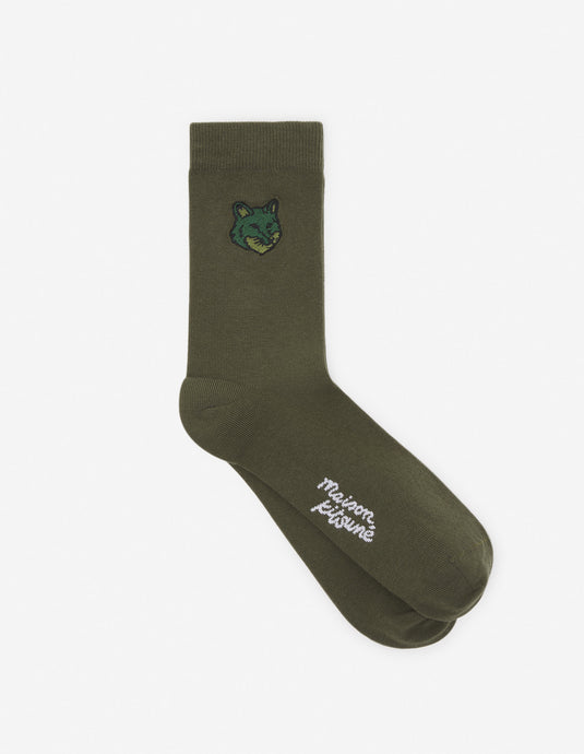 Maison Kitsuné Chaussettes Bold Fox Head Ranger Green