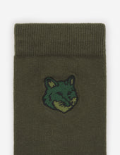 Charger l&#39;image dans la galerie, Maison Kitsuné Chaussettes Bold Fox Head Ranger Green