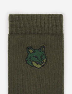 Maison Kitsuné Chaussettes Bold Fox Head Ranger Green