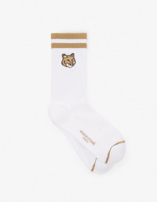 Maison Kitsuné Chaussettes Sporty Bold Fox Head Chino Beige