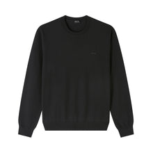 Charger l&#39;image dans la galerie, A.P.C. Pull Matt Logo en Laine Mérinos Noir