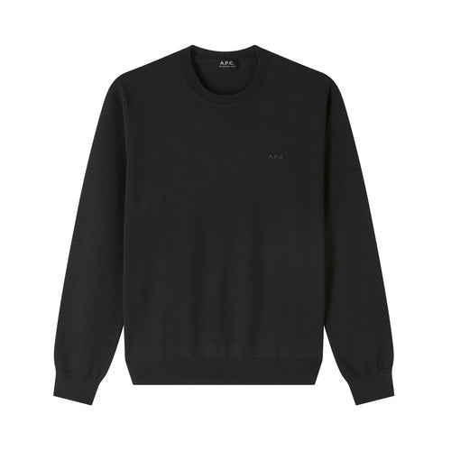 A.P.C. Pull Matt Logo en Laine Mérinos Noir