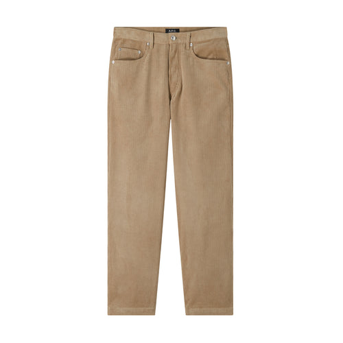 A.P.C. Pantalon Achille en Velours Beige