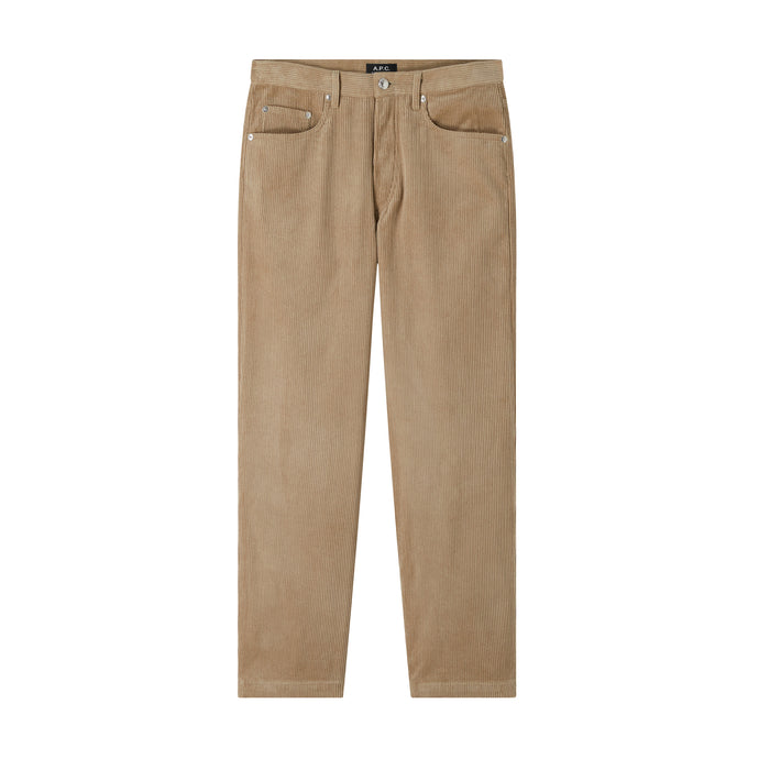 A.P.C. Pantalon Achille en Velours Beige