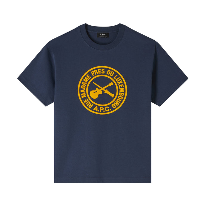 A.P.C. T-Shirt Boxy Guitare Poignard Dark Navy