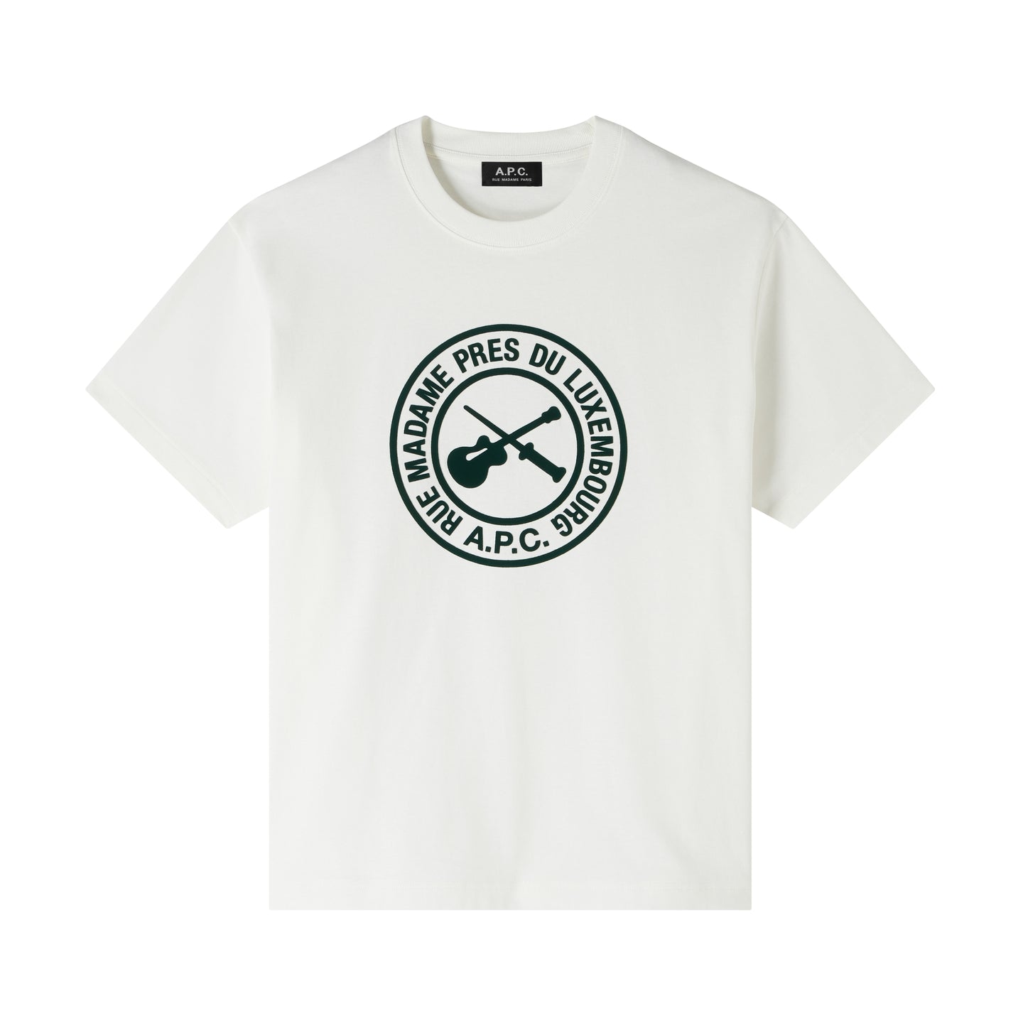 A.P.C. T-Shirt Boxy Guitare Poignard Blanc